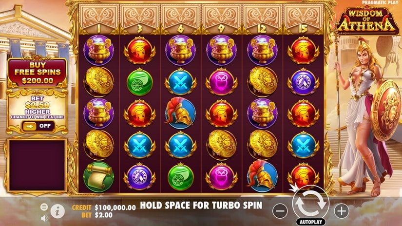 Wisdom of Athena slot screen 1