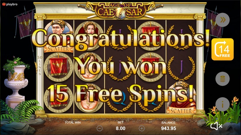Age of Caesar slot screen 2