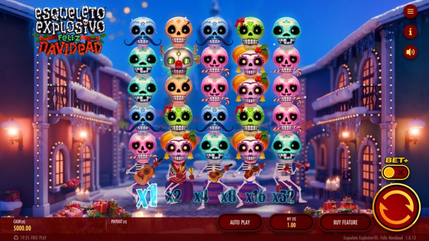 Esqueleto Explosivo Feliz Navidead slot screen 1