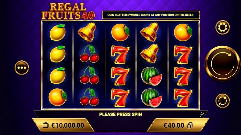 Regal Fruits 40 slot screen 1