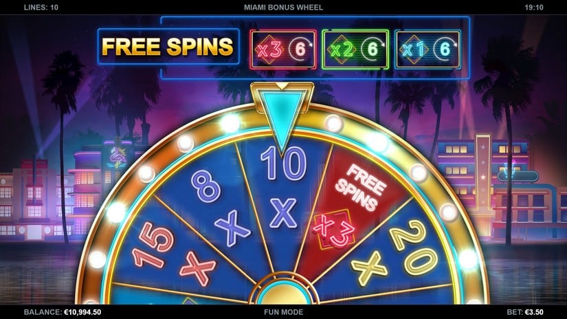 Miami Bonus Wheel slot screen 2