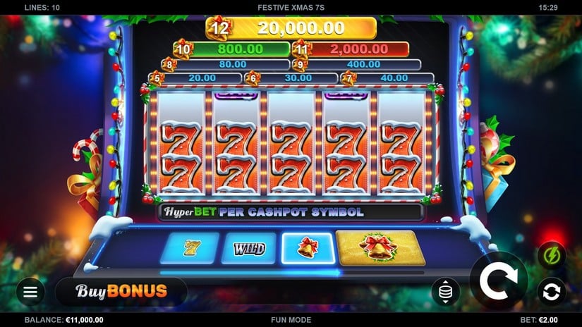 Festive Xmas 7s slot screen 1