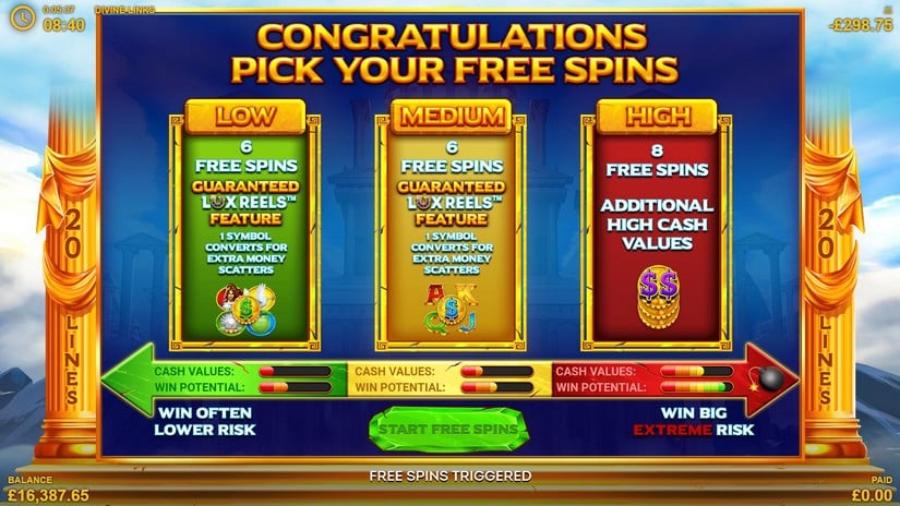 Divine Links slot screen 4