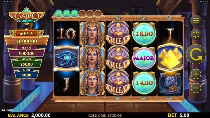 Cairo Link and Win slot screen 1