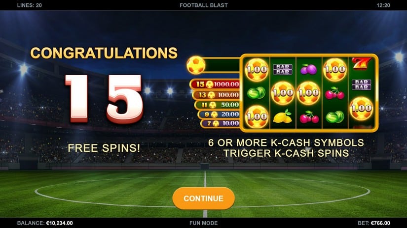 Football Blast slot screen 3