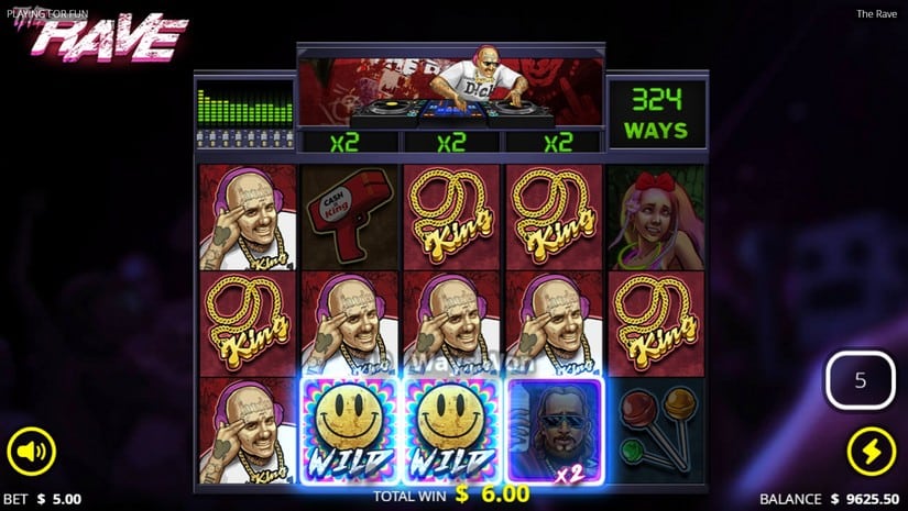 The Rave slot screen 4