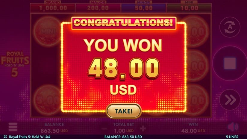 Royal Fruits 5 slot screen 6