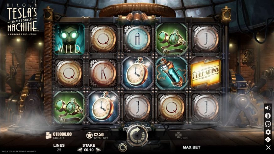 Nikola Tesla’s Incredible Machine slot screen 1
