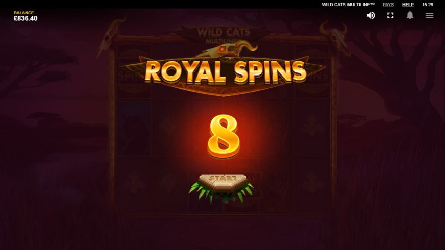 Wild Cats Multiline™ slot screen 6