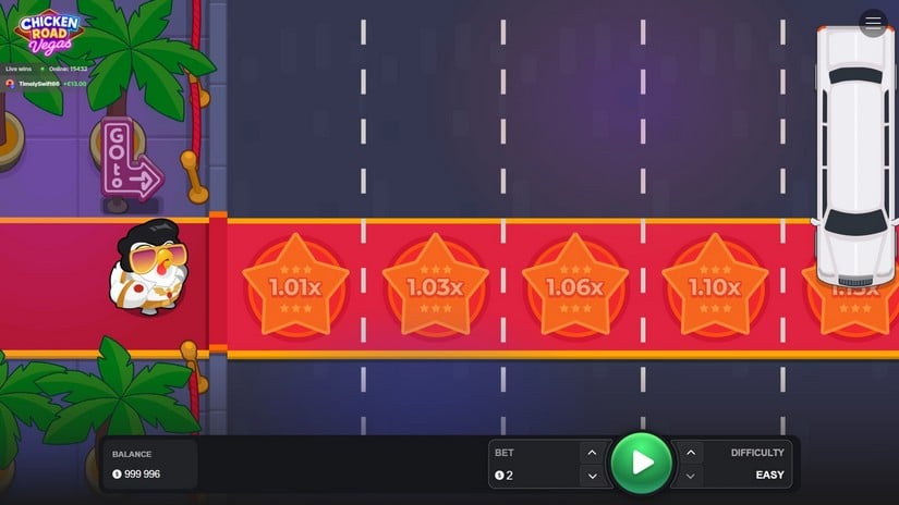 Chicken Road Vegas slot screen 1