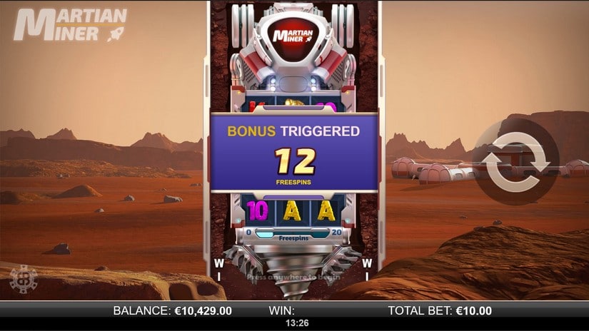 Martian Miner Infinity Reels slot screen 3