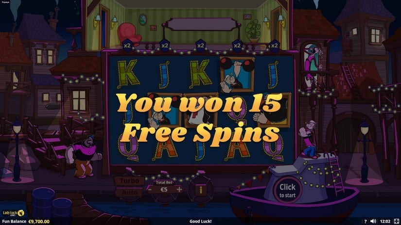 Popeye slot screen 3