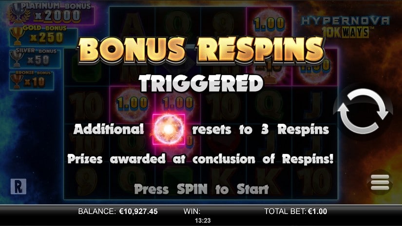 Hypernova 10K Ways slot screen 4