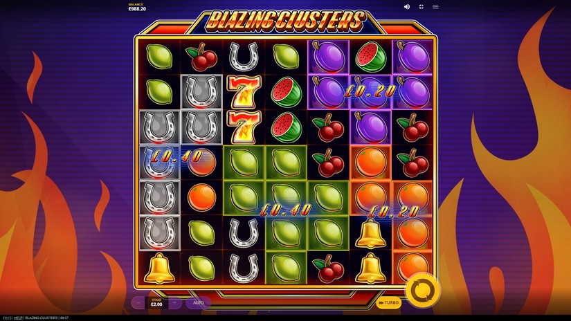 Blazing Clusters slot screen 2