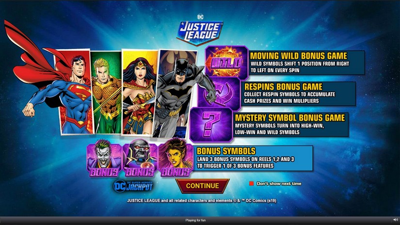 Justice League Comic slot screen 1