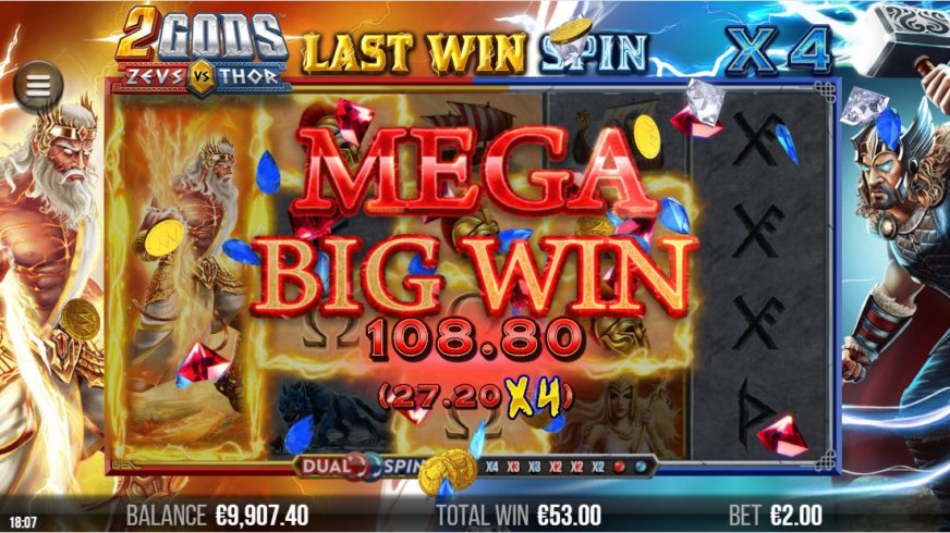 2 Gods Zeus vs Thor slot screen 5