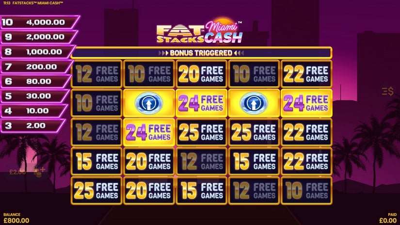 FatStacks Miami Cash slot screen 2