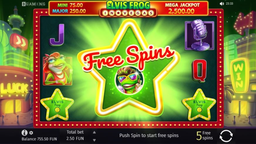 Elvis Frog in Vegas slot screen 4
