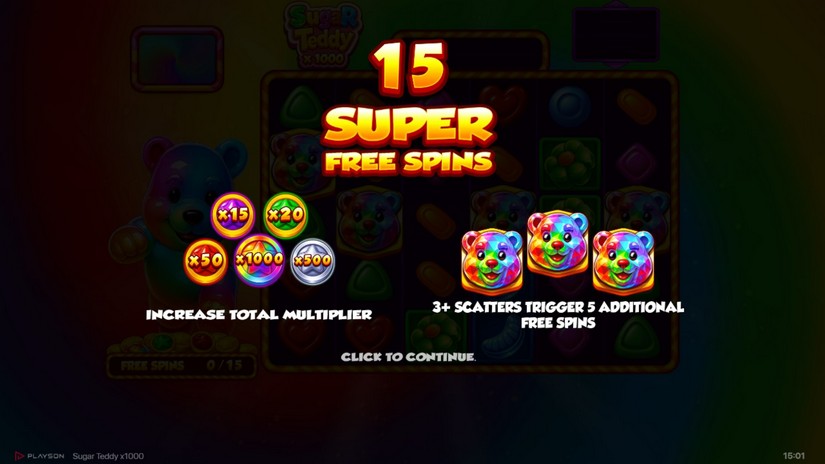 Sugar Teddy x1000 slot screen 3