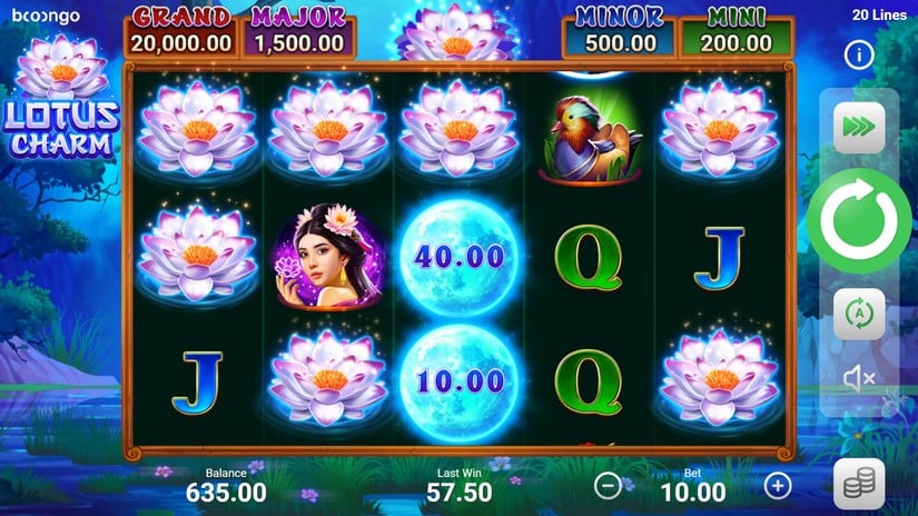 Lotus Charm slot screen 4