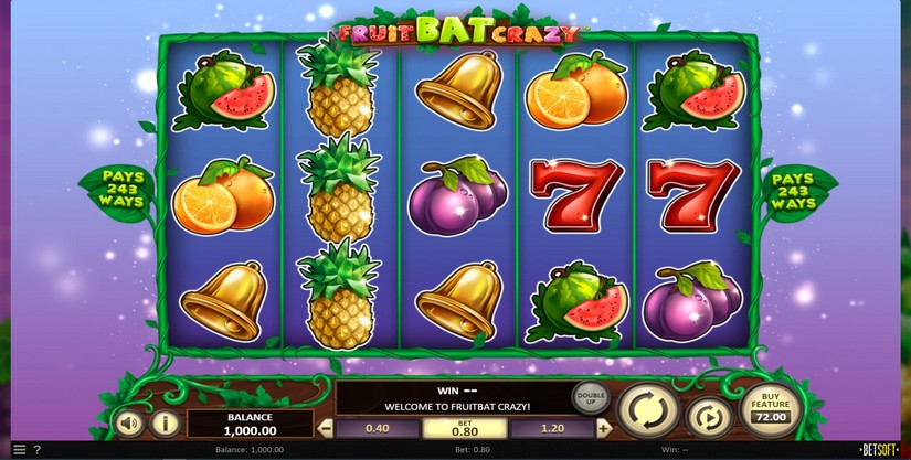 Fruitbat Crazy slot screen 1