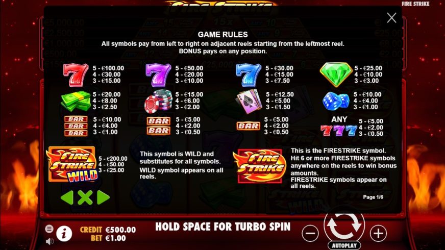 Fire Strike slot screen 2