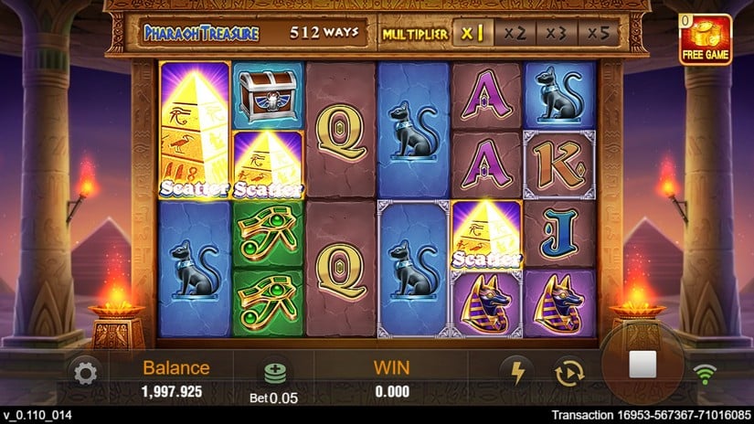 Pharaoh Treasure slot screen 2