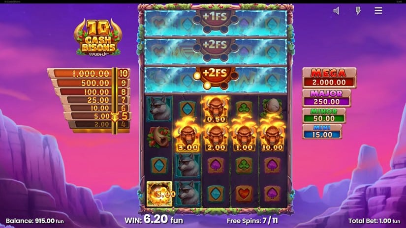10 Cash Bisons slot screen 5