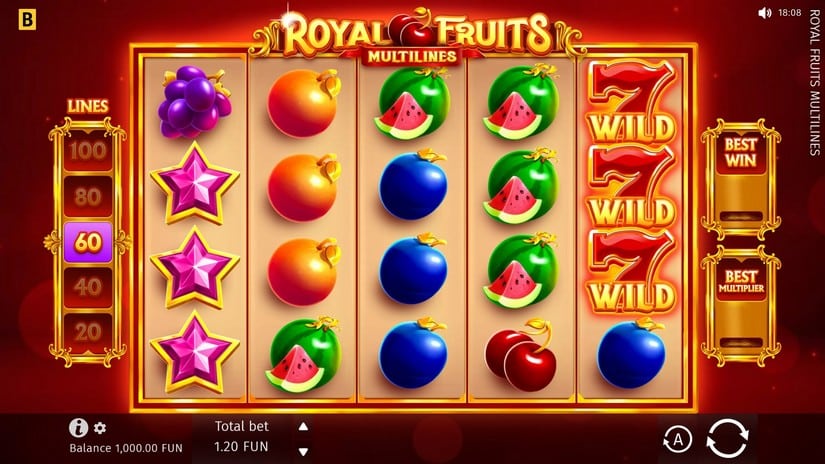 Royal Fruits MultiLines slot screen 1