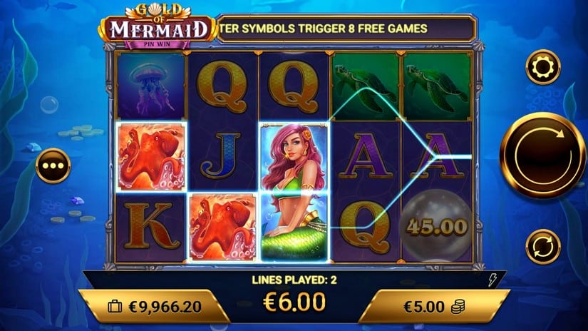 Gold of Mermaid slot screen 2