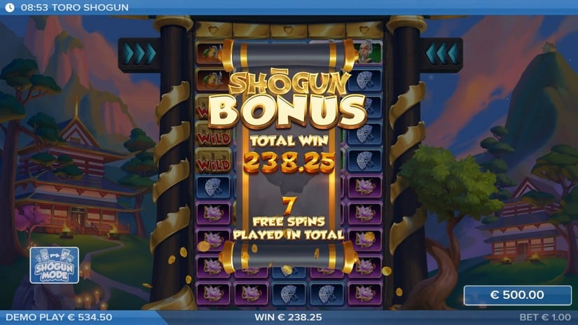 Toro Shogun slot screen 5