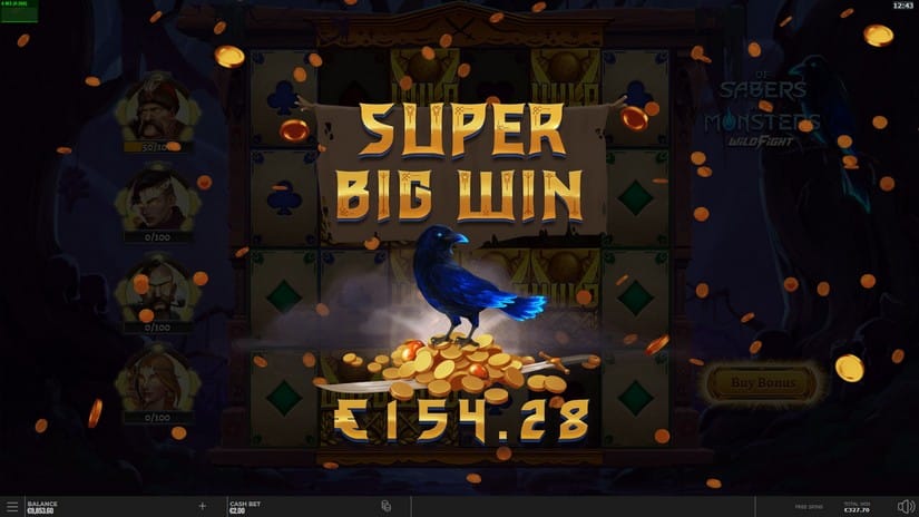 Of Sabers and Monsters slot screen 7