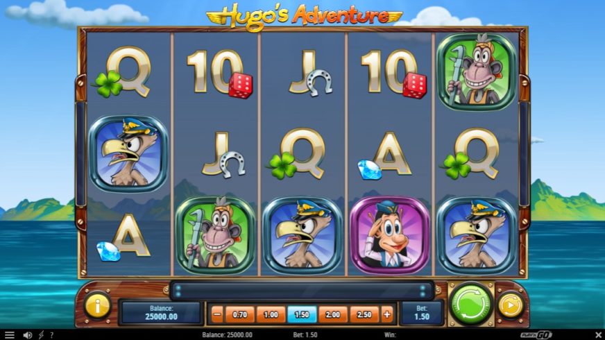 Hugo’s Adventure slot screen 1