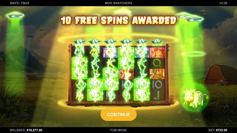 Moo Snatchers slot screen 2