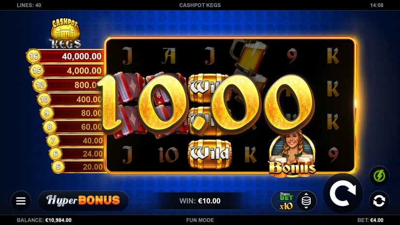 Cashpot Kegs slot screen 2