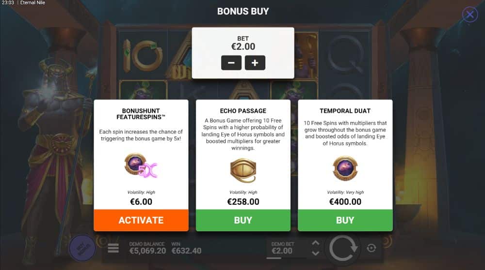 Eternal Nile slot features