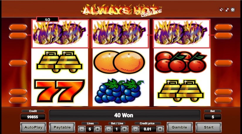 Always Hot Deluxe slot screen 2