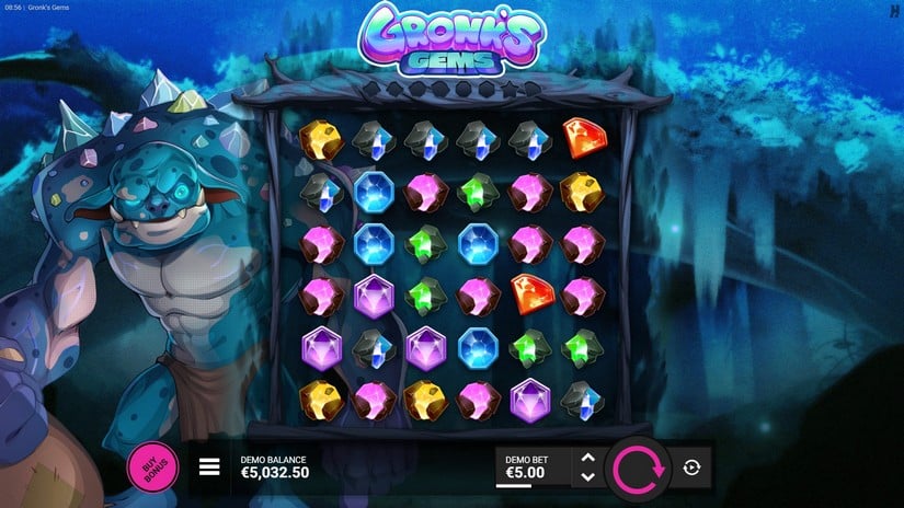 Gronk’s Gems slot screen 1
