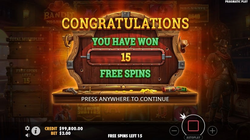 Bandit Megaways slot screen 3