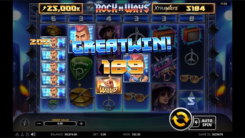 Rock N’ Ways XtraWays slot screen 4