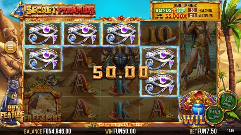 4 Secret Pyramids slot screen 2