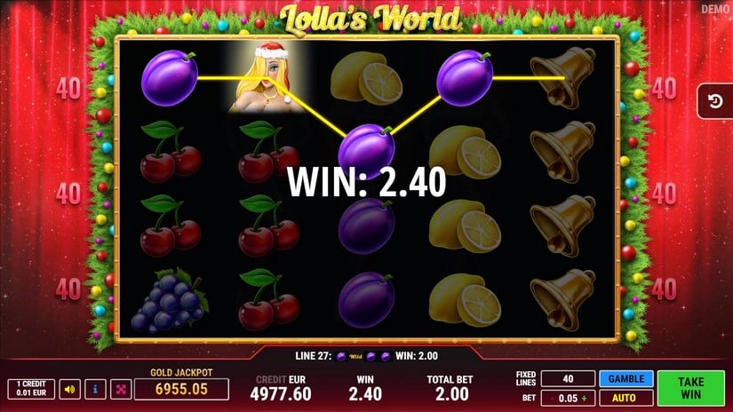 Lollas World Christmas slot screen 4