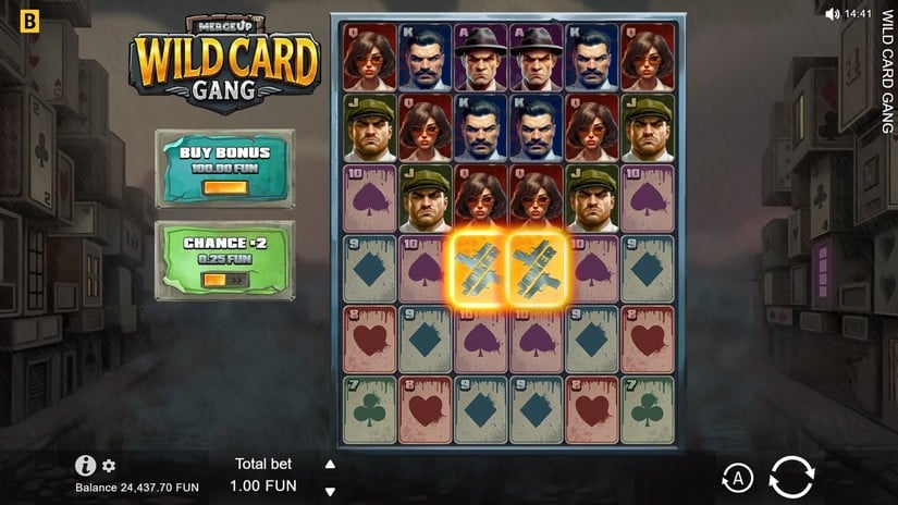 Wild Card Gang slot screen 1