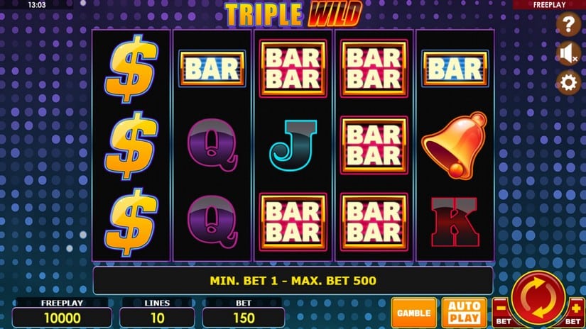 Triple Wild slot screen 1