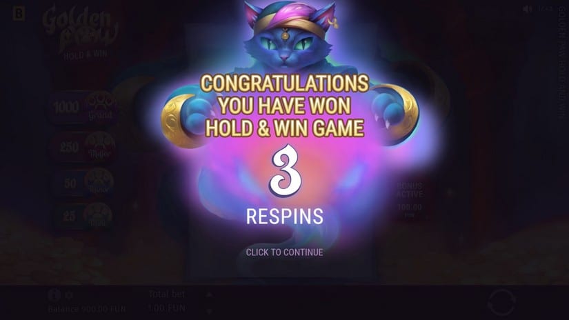 Golden Paw Hold & Win slot screen 3