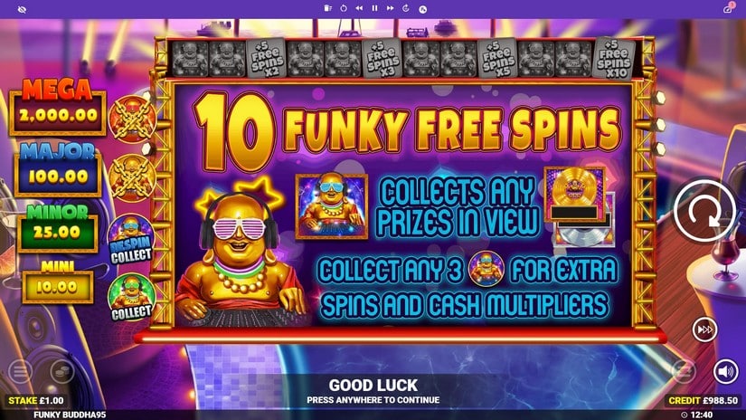 Funky Buddha slot screen 5