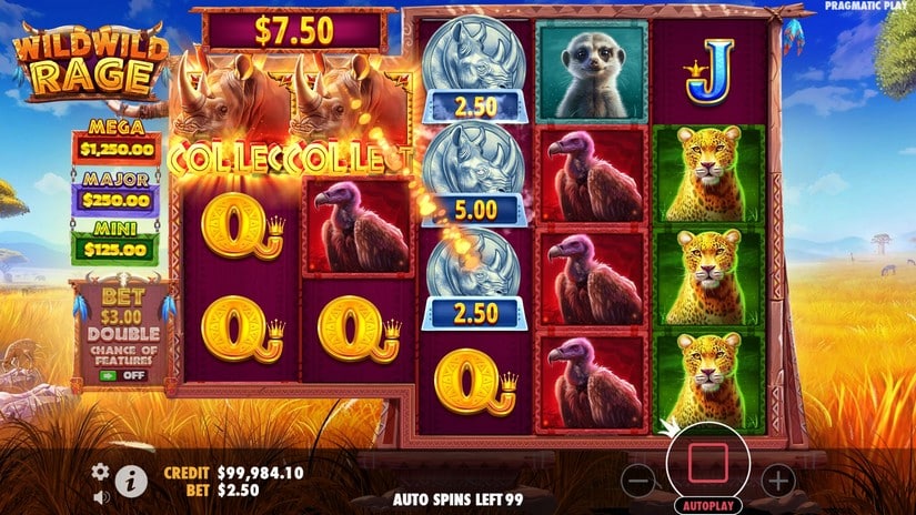 Wild Wild Rage slot screen 3