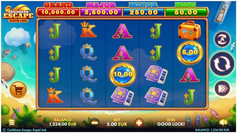 Caribbean Escape: Rapid Link slot screen 1
