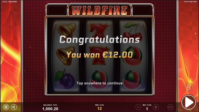 Wildfire slot screen 5