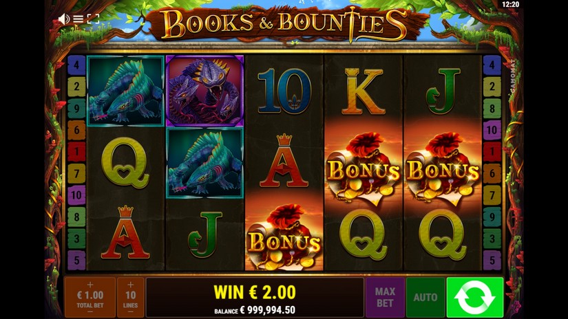 Books and Bounties slot screen 2